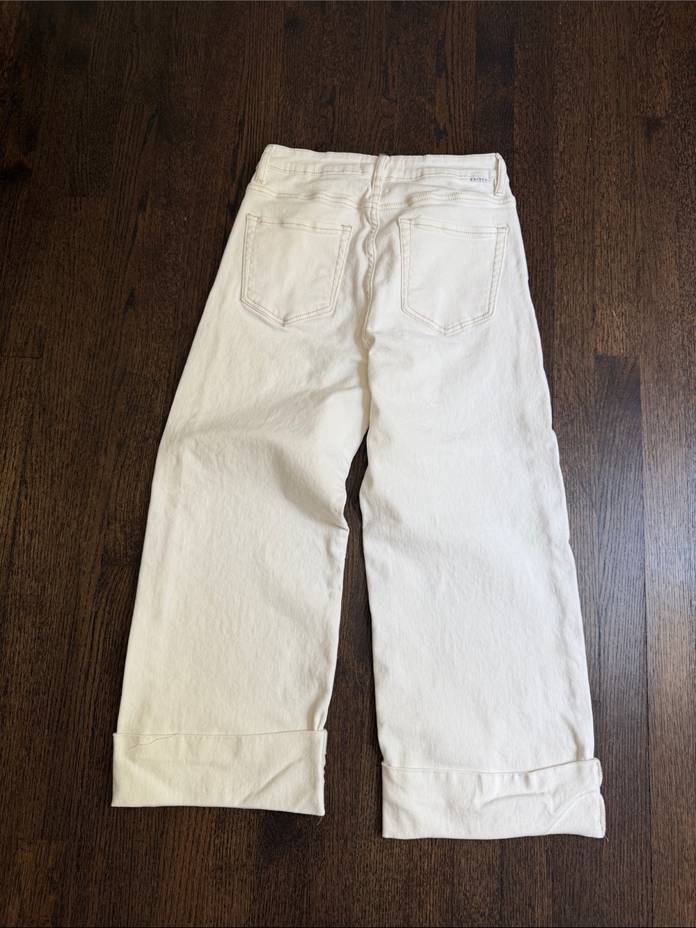 Risen brand off white denim with cuffed hem. - Picture 3 of 3